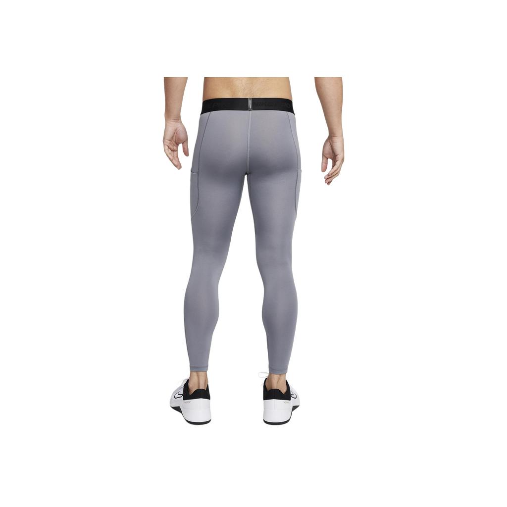 Nike Pro Logo Patch Fitness Long Pants Men Bottoms Smoke-Gray FB7953-084