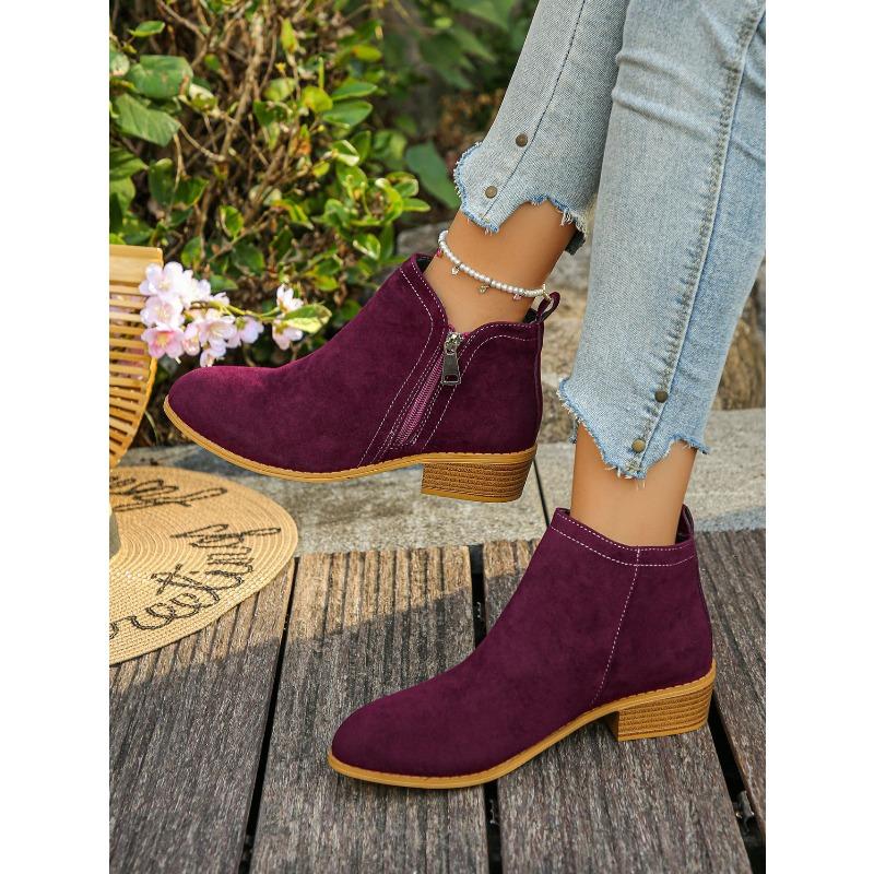 Winter 2025 New Pointed Toe British Style Booties Women's Plus Size Vintage Vintage Side Zip Chelsea Boots