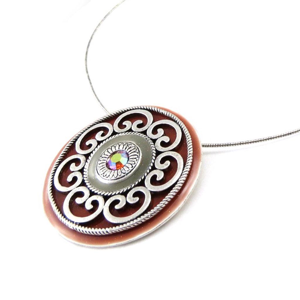 Les Trésors De Lily [C5474] - Collier Créateur 'Babouchka' Orange Acajou