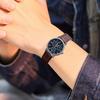 Men Quartz Watch Round Glass Dial Clear Print Legible High Accuracy Adjustable Faux Leather Wrist Strap Decorative Men Wristwatch Business Gift