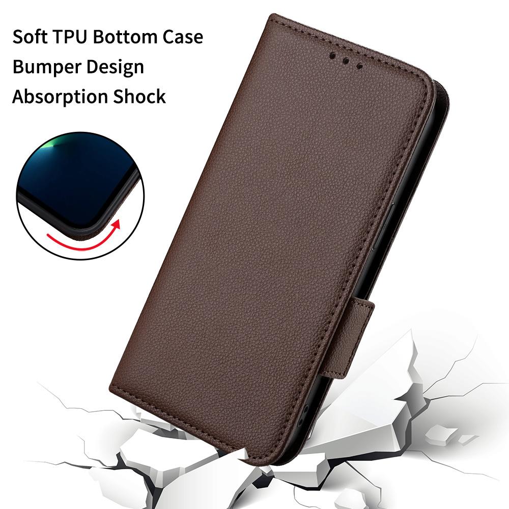 For Samsung Galaxy A15 4G/5G Wallet Case PU Leather Litchi Texture Phone Stand Cover