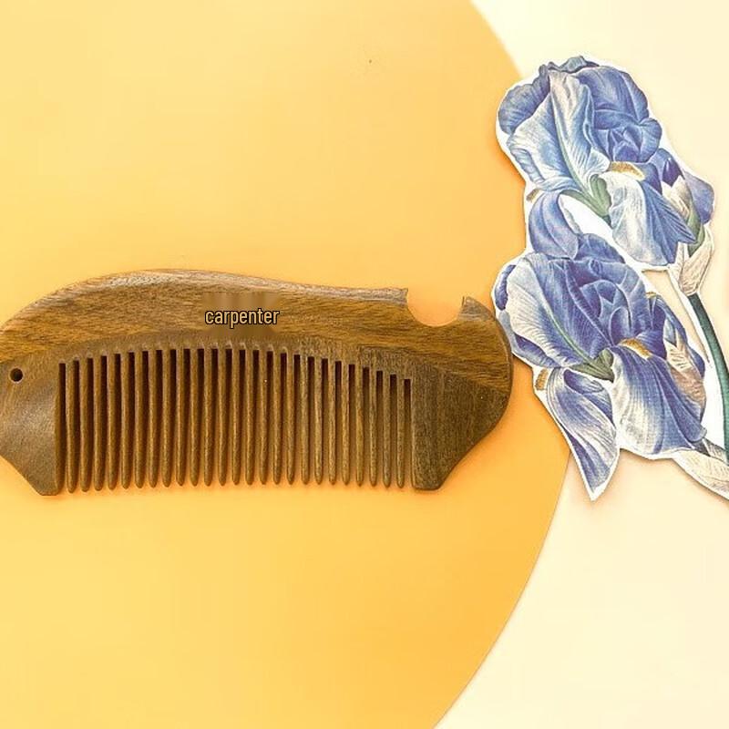 Коричневая гребень из сандалового дерева в форме рыбы Mujiang