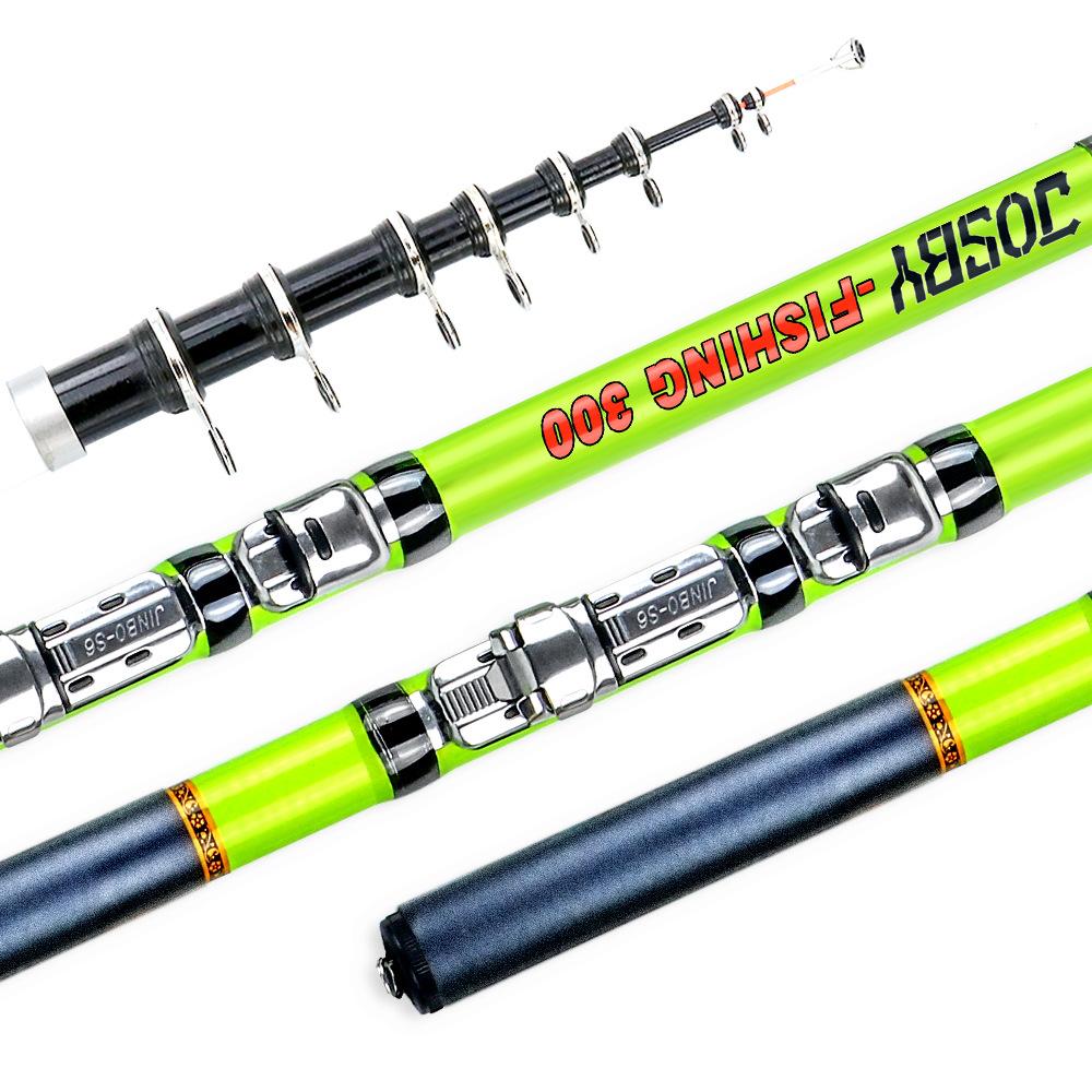 JOSBY Ultralight Telescopic Carbon Fiber Spinning Rod - Portable Fishing Rod for Travel (3.0m/2.7m/2.4m)