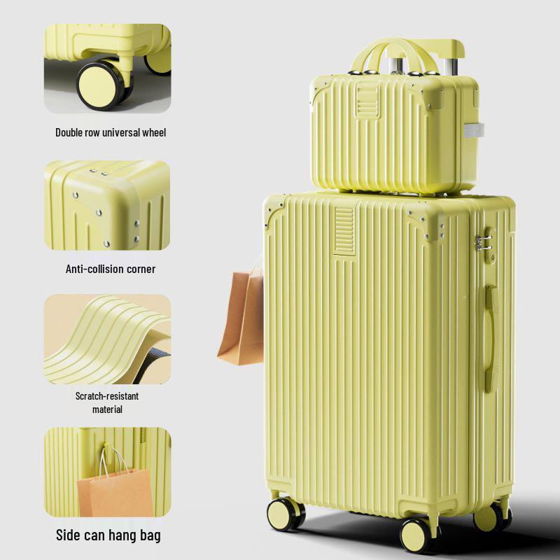 Durable Silent Wheel Trolley Case: Mother & Son Travel Suitcase with Combination Lock