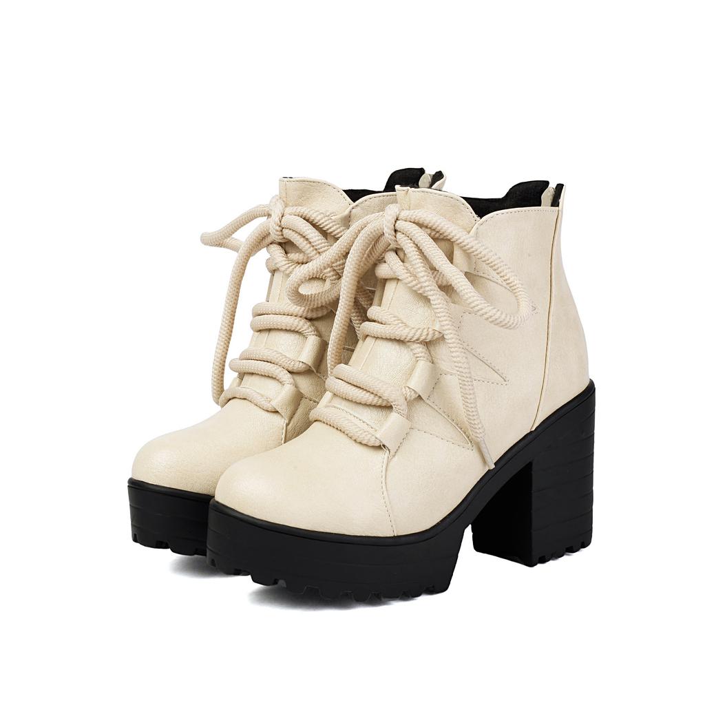 Kurze Stiefel und Stiefeletten Retro Dicke Seile Römische Stiefel Hoher Absatz Professionelle Stiefel 40-46 Große Größen Stiefel