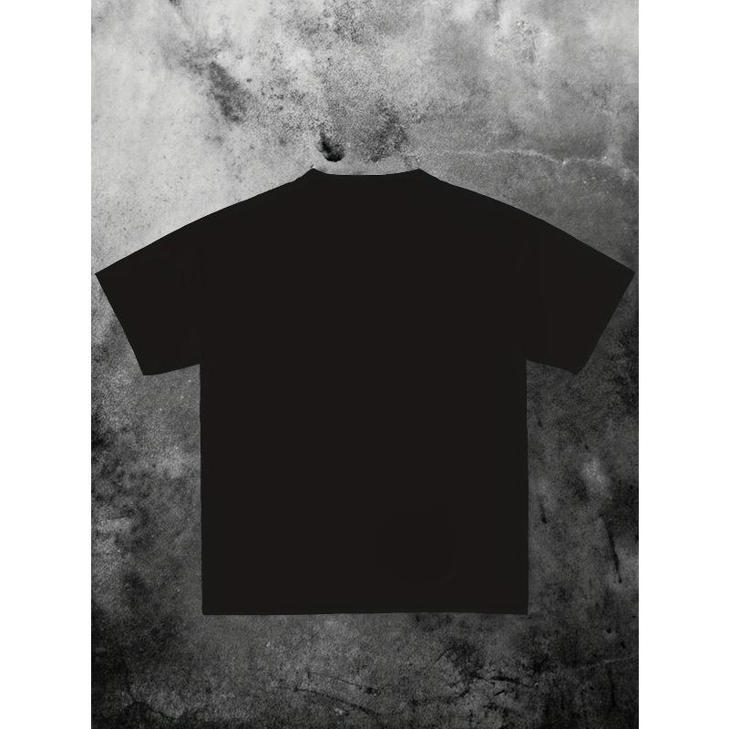 European sizes Men's Yin Yang Dragon & Tiger Graphic T-Shirt - Light Grey Casual Tee
