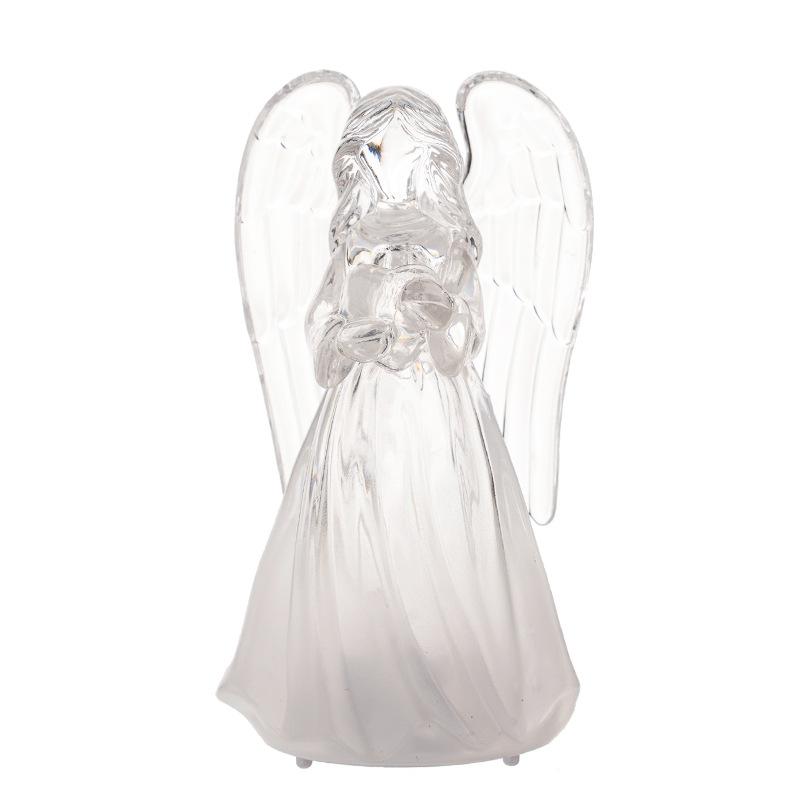 LED Light-up Little Angel Acrylic Imitation Crystal Angel Ornament Christmas Decoration Angel Night Light