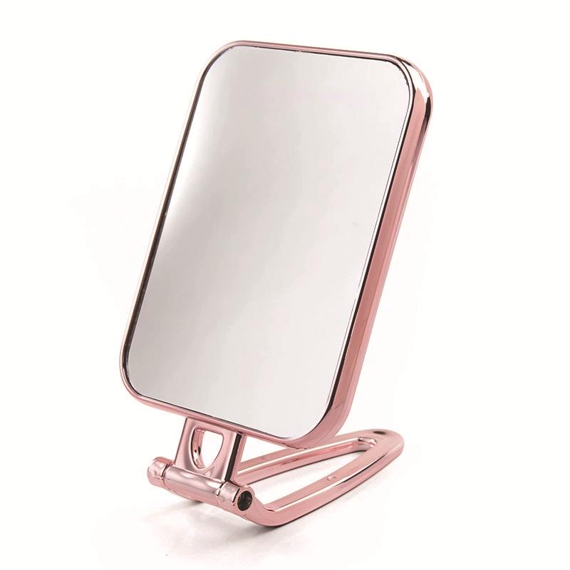 Electroplated HD Folding Double-Sided Makeup Mirror – Desktop & Wall-Mount for Dorm Vanity 11.5x28.5cm