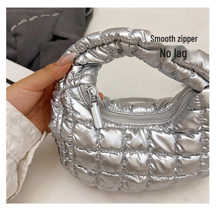 Women's Lightweight Cloud Bubble Crossbody Bag - Luxury Grid, Exquisite Dumpling Design