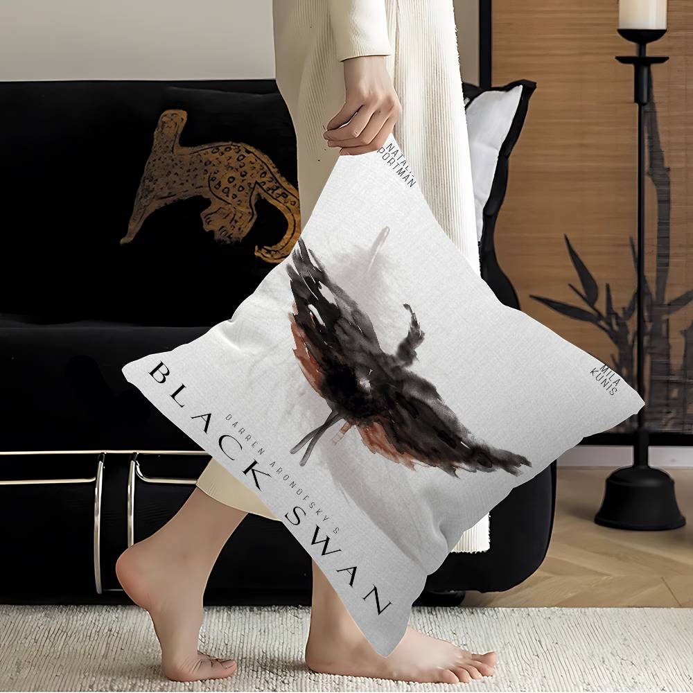 B-Black S-Swan Movie Maple Design Cushion Cover Happy Autumn Harvest decor Holiday Decorati Pillow Cover