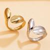 Elegant Stainless Steel Leaf Open Ring - Fashion Jewelry Gift for Friends
