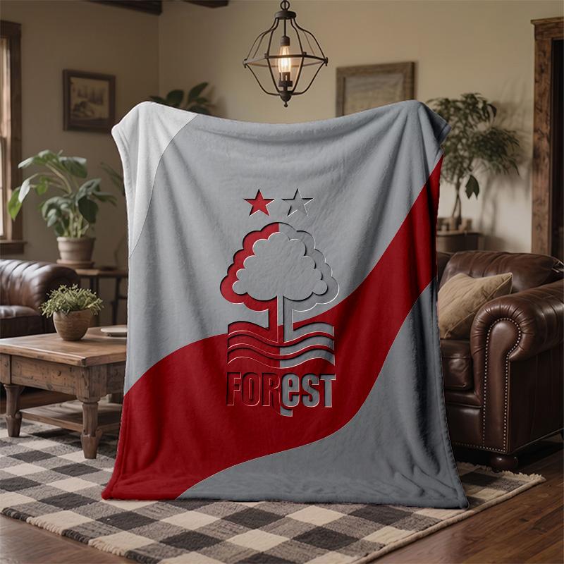 Coperta in Flanella con Stampa Calcio Nottingham Forest Morbida Calda Coperta da Divano Letto per Casa Ufficio Camera da Letto