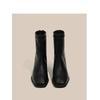 Fashion 2025 New British Retro Style Square Toe Women Show Skinny Block Heel Versatile Soft Leather Booties