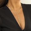 Fashion Light Luxury Temperament Sweater Chain Necklace Women, Simple and Versatile Long Y-shaped Star Pendant Necklace