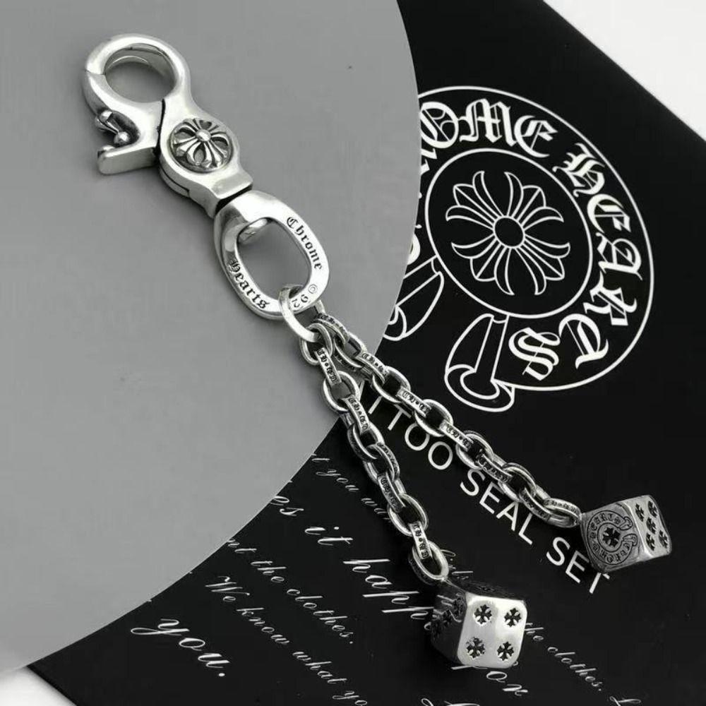 

Anti Loss Vintage Key Chain Punk Metal Keyring Trend Car Key Chain Men серебряный