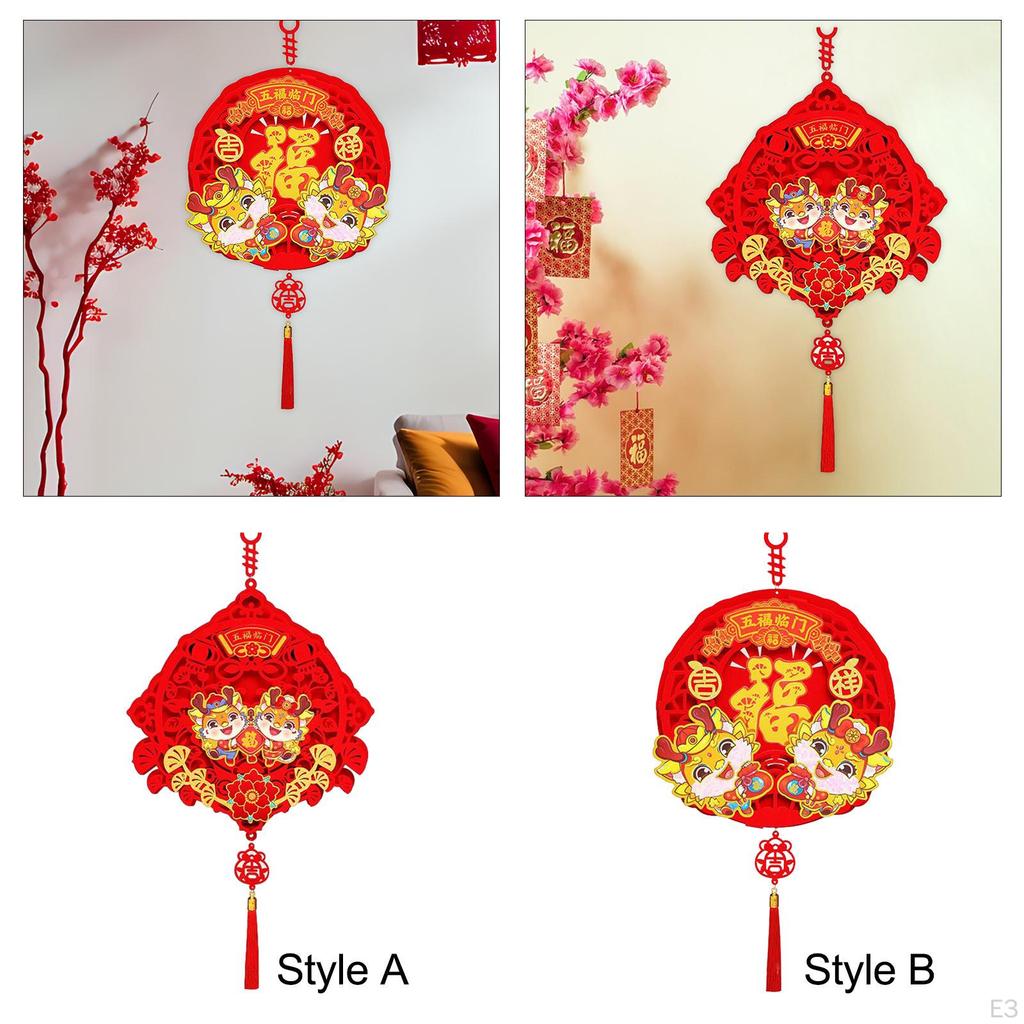 Chinese Year Hanging Decoration Charm Tassel Ornament Lunar Pendant Fu Character