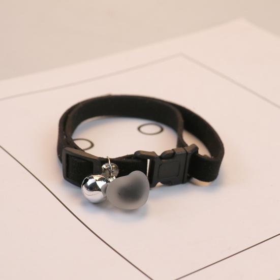Cat Dog Collar Anti-pull Heart Bell Pendant Adjustable One Size Anti-break Neck