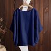 T-shirt Casual da Donna in Cotone e Righe con Maniche a Strati e Spalle Taglia L Nuova