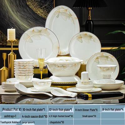 Prabangus Jingdezhen kaulinio porceliano indų rinkinys