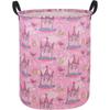 Pink Castle Laundry Hamper,Grils Hamper Collapsible Canvas Waterproof Storage Bin for Kids, Nursery Hamper,Gift Baskets