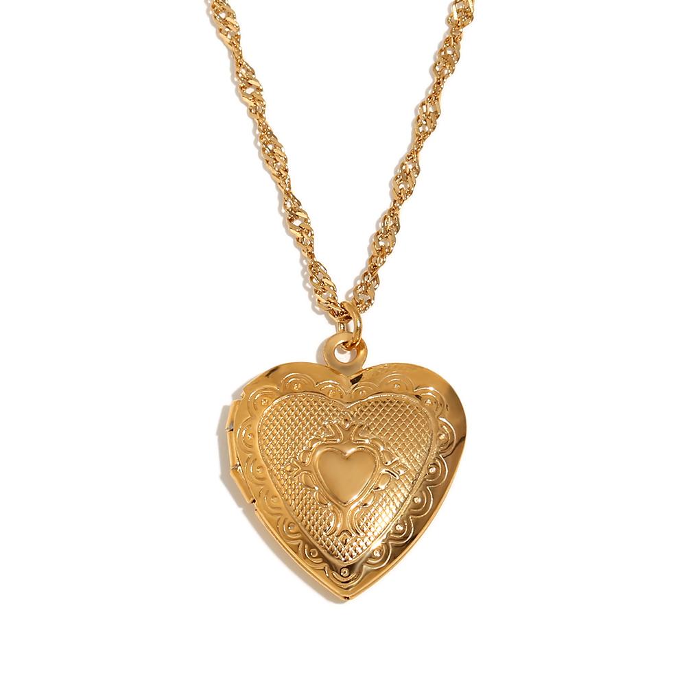 MamacitaSlay Meaningful Hollow Heart Puppy Fingerprint Can Paste Photo Pendant Necklaces for women stainless steel jewelry woman