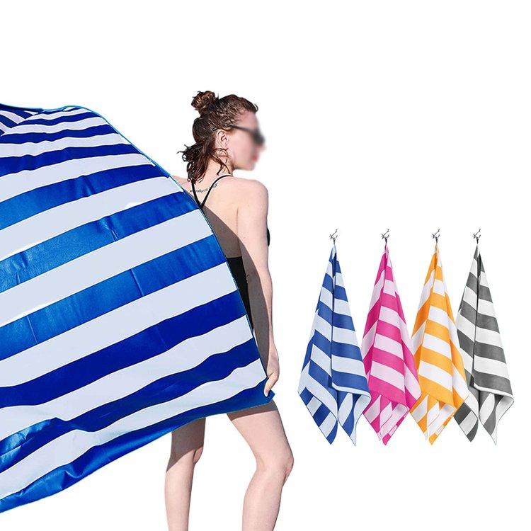 rainbow Stripe Pool Towel Luxury Serviette De Plage Toallas Para La Playa 100% Cotton Customised Stripe Beach Towel