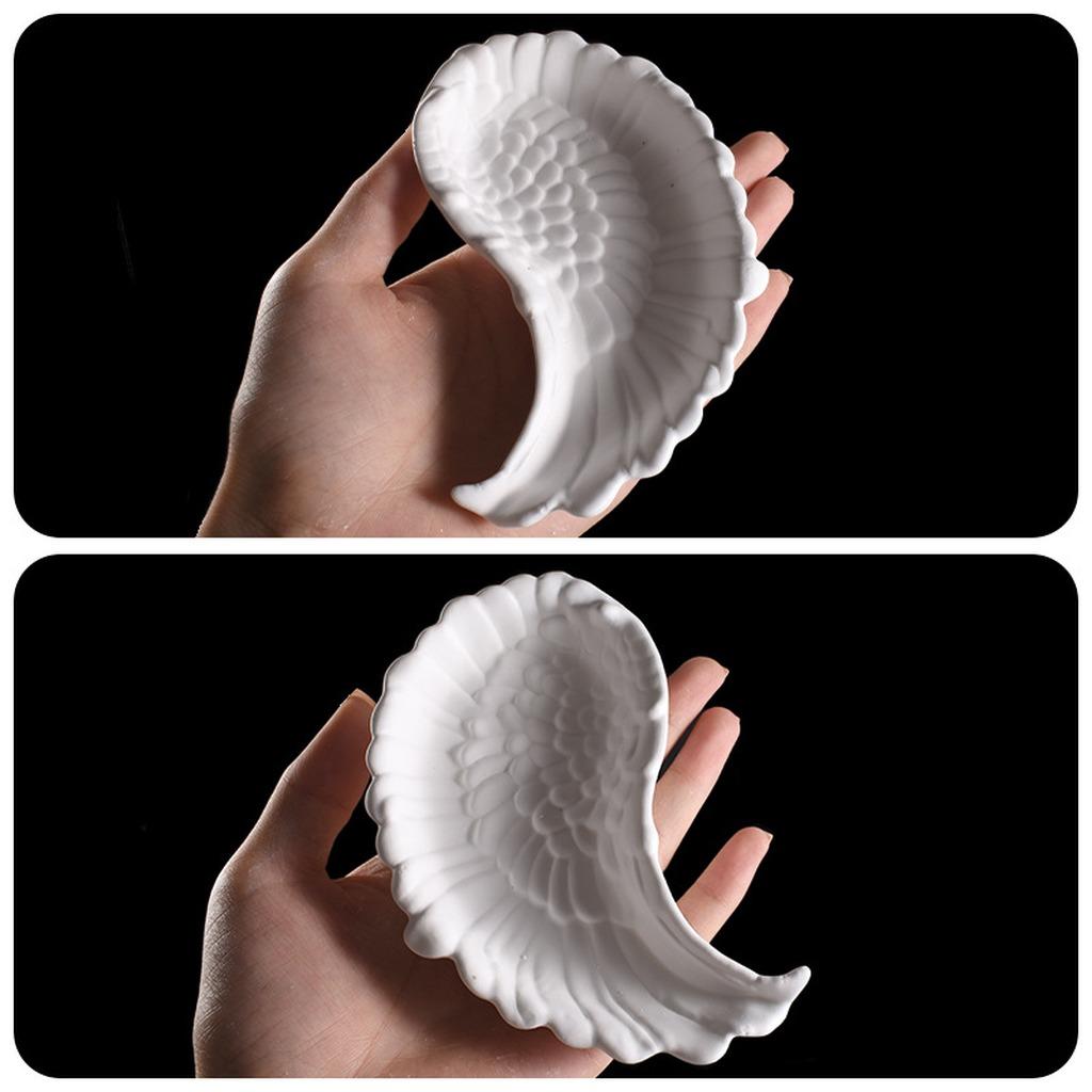DIY Angel Wing Jewelry Tray Silicone Mold with Feather Texture for Resin DIY Ring Earring Storage Plate christmas novelties 2026