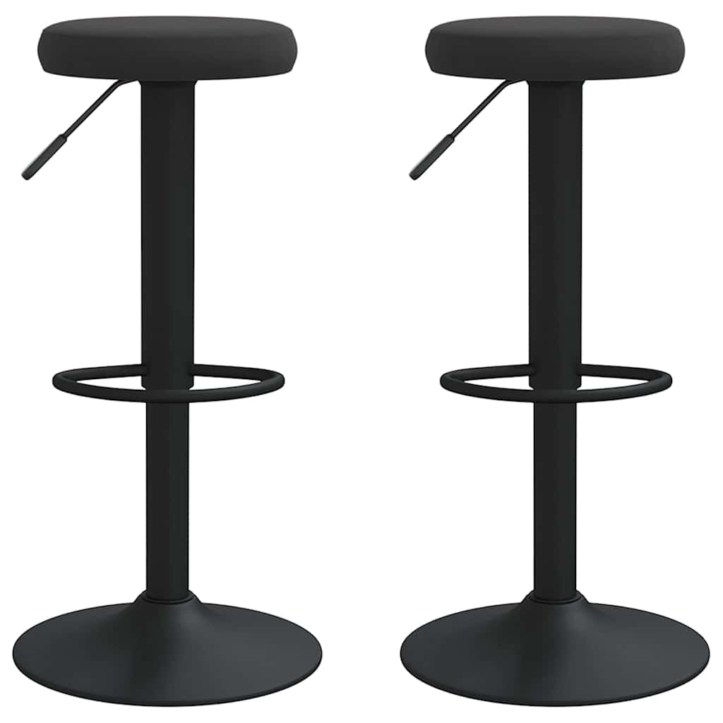 Vidaxl Stołki Barowe, 2 Szt., Czarne, Obite Aksamitem