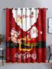 Curtains Cartoon Santa Holiday Curtains Bedroom Living Room Blackout Curtain Perforated