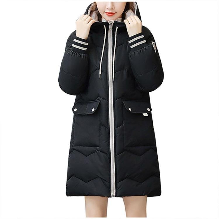 Veste d'hiver chaude pour femme Manteau à capuche plus épais Manteau zippé avec poche Vêtement d'extérieur