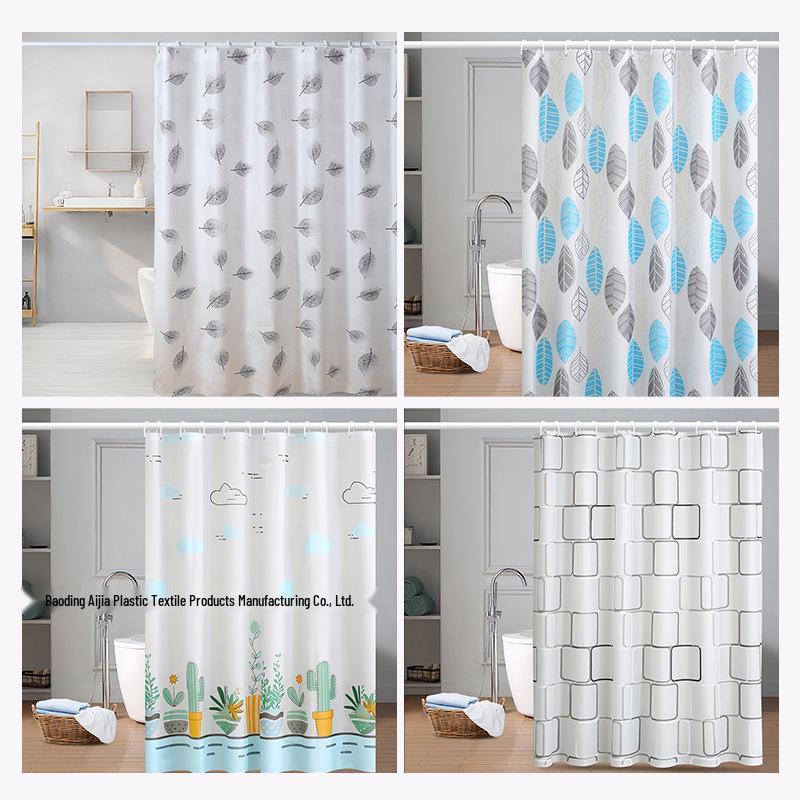 Gepunktete PEVA Bedruckte Wasserdichte Schimmelresistente Duschvorhang mit Haken