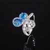 Caibao Deep Sea Sapphire Butterfly Ring for Women Ins Open Mouth Temperament Versatile Niche High End Index Finger Ring