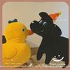 Quirky Black Dog Pillow, Cute Frog Plush, Yellow Duck Cushion for Sofa, Women’s Niche Doll Toy.