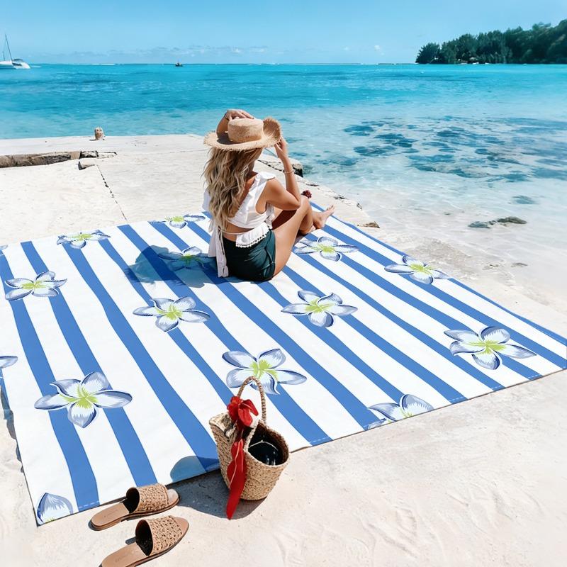 1pc Beach Blanket Waterproof Sandproof Oversized Large Beach Mat Quick Drying&Compact&Lightweight Picnic Mat Vacation Essentials