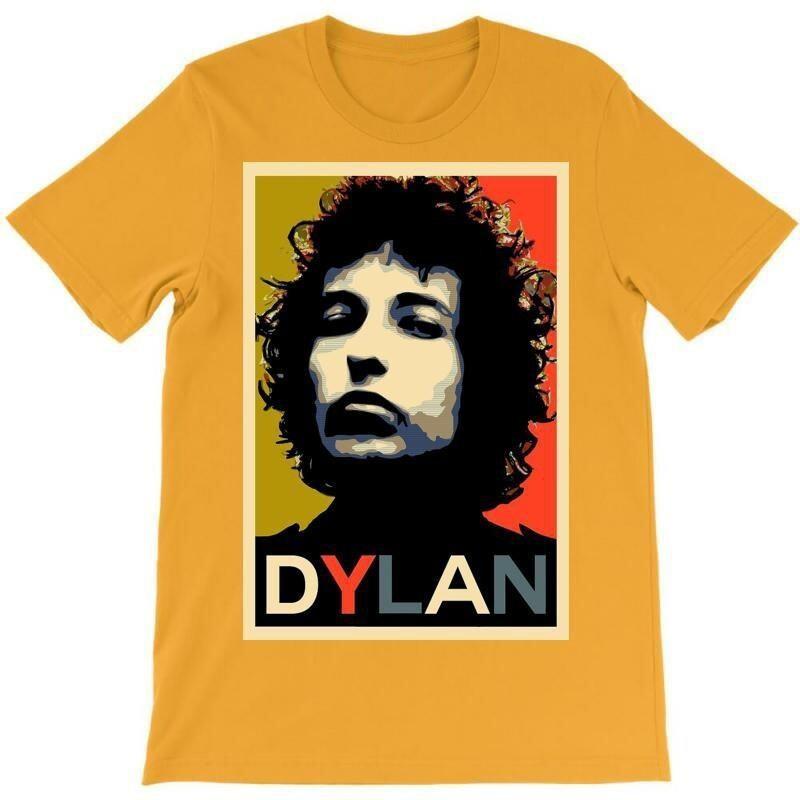 Bob Dylan Name Short SLeeve Cotton Shirt  Orange All size Tee Shirt Unisex T-Shirt L