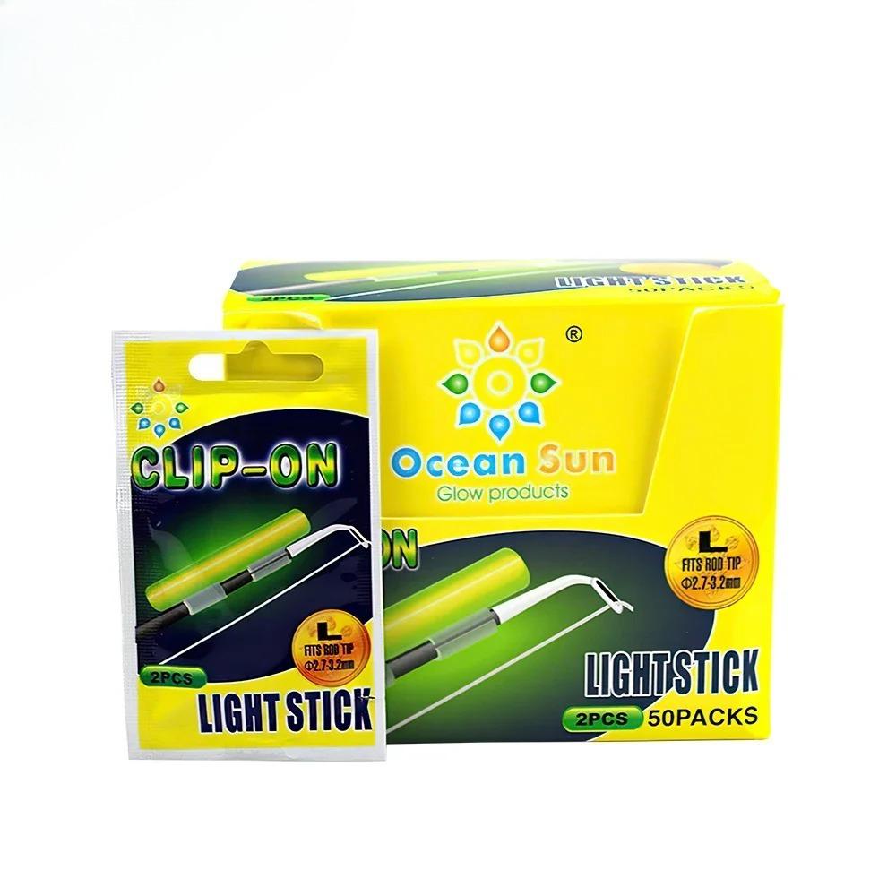 10 STÜCKE(5 Taschen) Fischerei Leuchtstäbe Leuchtende Fischerei Fluoreszierende Nachtfischerei Beleuchtungsstab Clip-On Dunkler Leuchtstab S M L XL