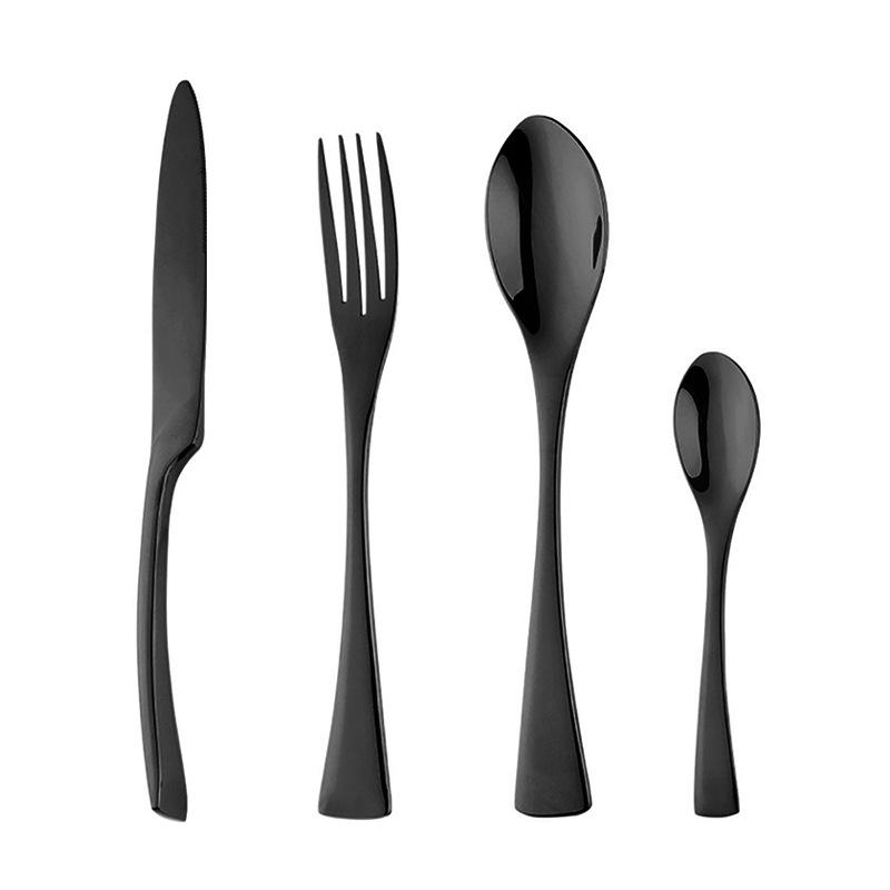 16/24dílná sada příborů z nerezové oceli, stříbrné příbory, nůž, vidlička, lžíce, stolní nádobí, příbory s kreativní rukojetí, vhodné do myčky nádobí