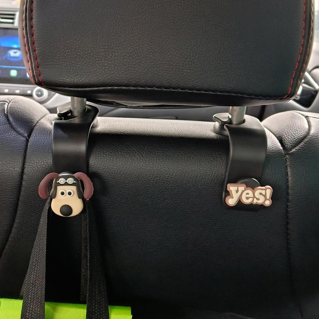 Universal Cute Cartoon Car Seat Back Hook - No Installation, Multipurpose, Strong Load Bearing