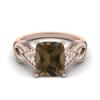 4.19 Ctw Octagon Smoky Quartz 925 Sterling Silver Rose Vermeil Solitaire Spilt Shank Women Wedding Ring