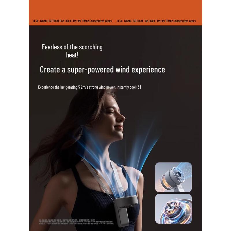 Jisu Portable USB Rechargeable Handheld & Neck Fan