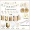 Gold & Grey Birthday Balloon Set with Tassel and Flag Decorations