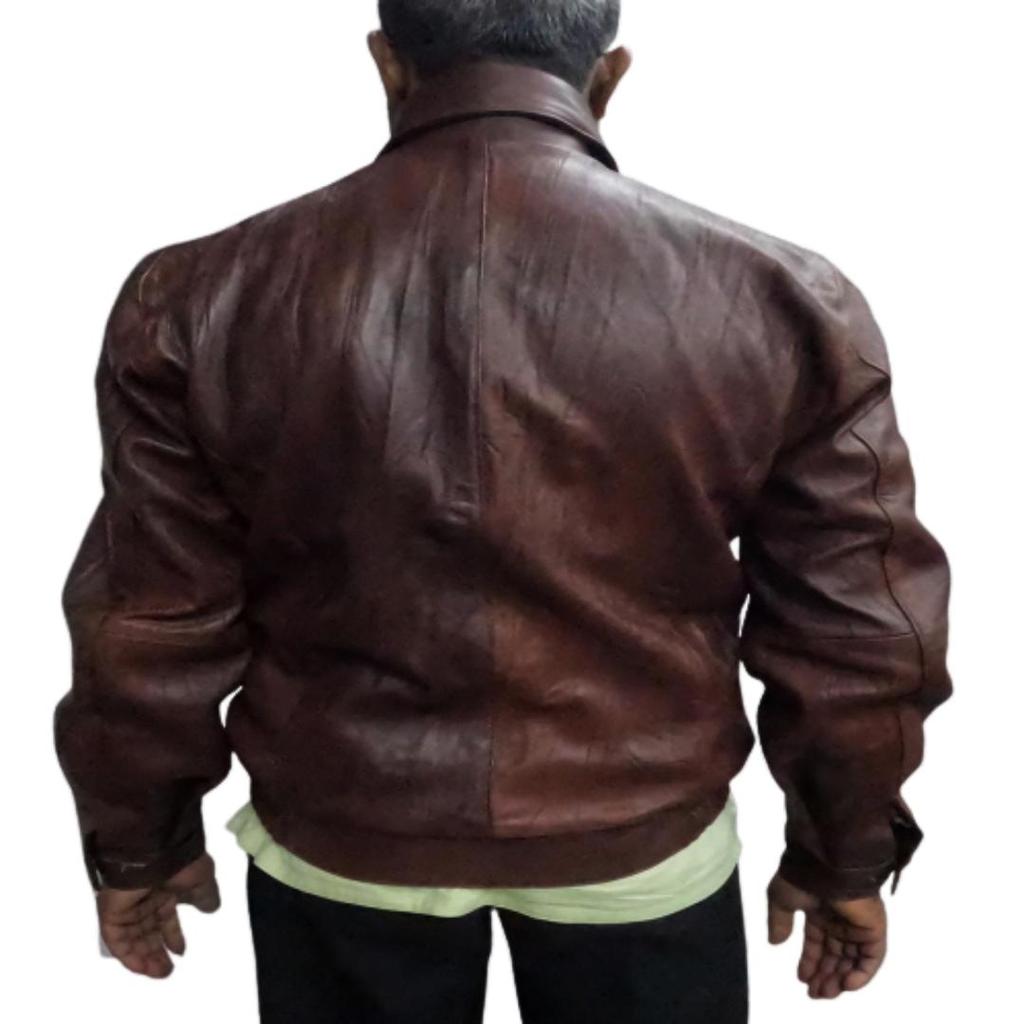 NOORA Men's Lambskin Nappa Antique Brown Leather Motorcycle Biker Jacket Vintage Style Casual Coat | Clubbing Jacket |