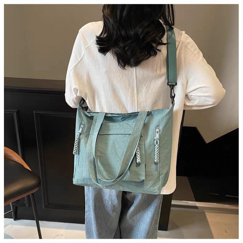

Korean Casual Canvas Bag Female Student Class Tote Large Capacity Commuting All-matching Cross-body 38x14x28 синий