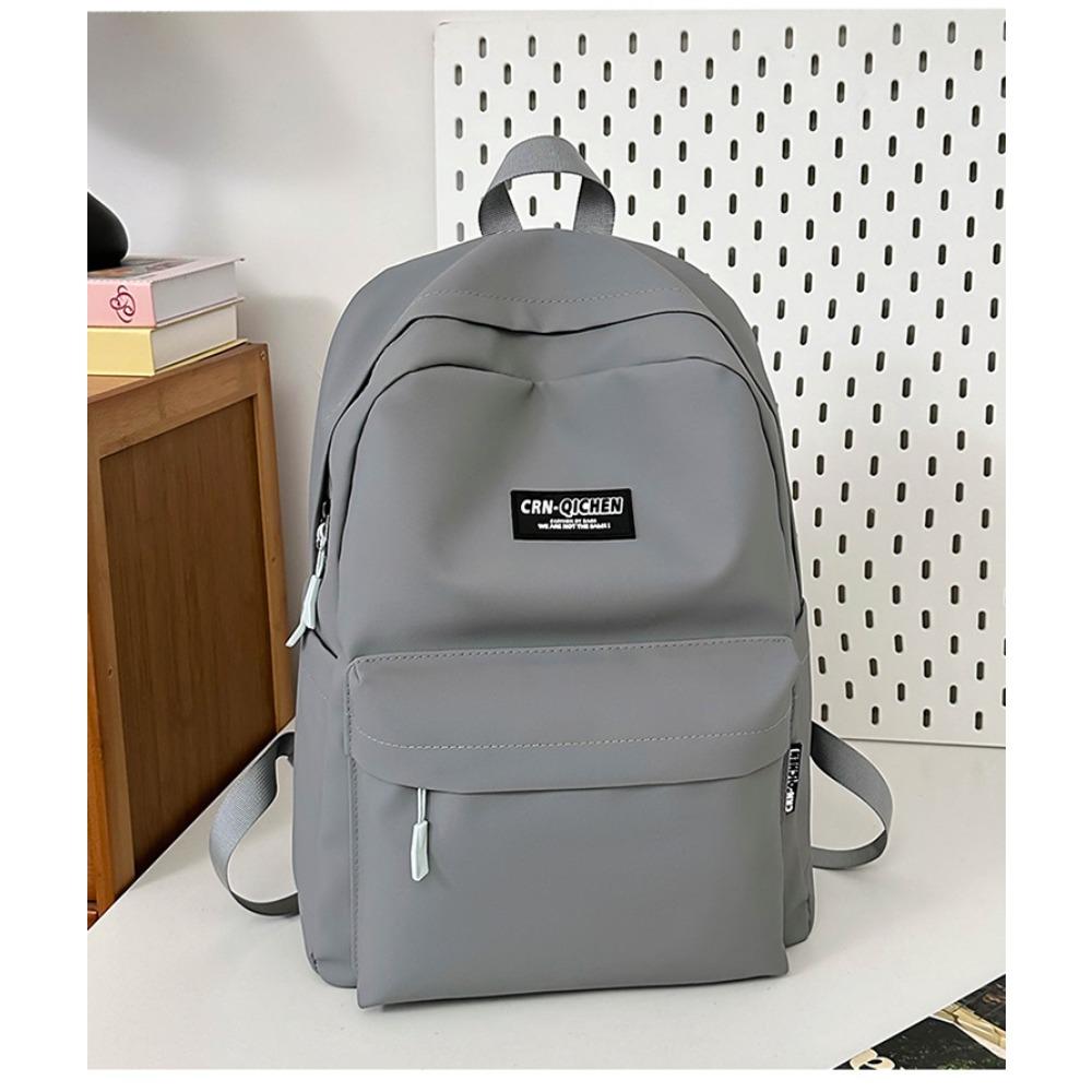 

Mori ins versatile schoolbag design sense niche versatile junior high school backpack men solid color backpack women серый