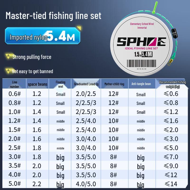 Xiaofengxian Reinforced Nylon Fishing Main Line Set Line No. 0.6