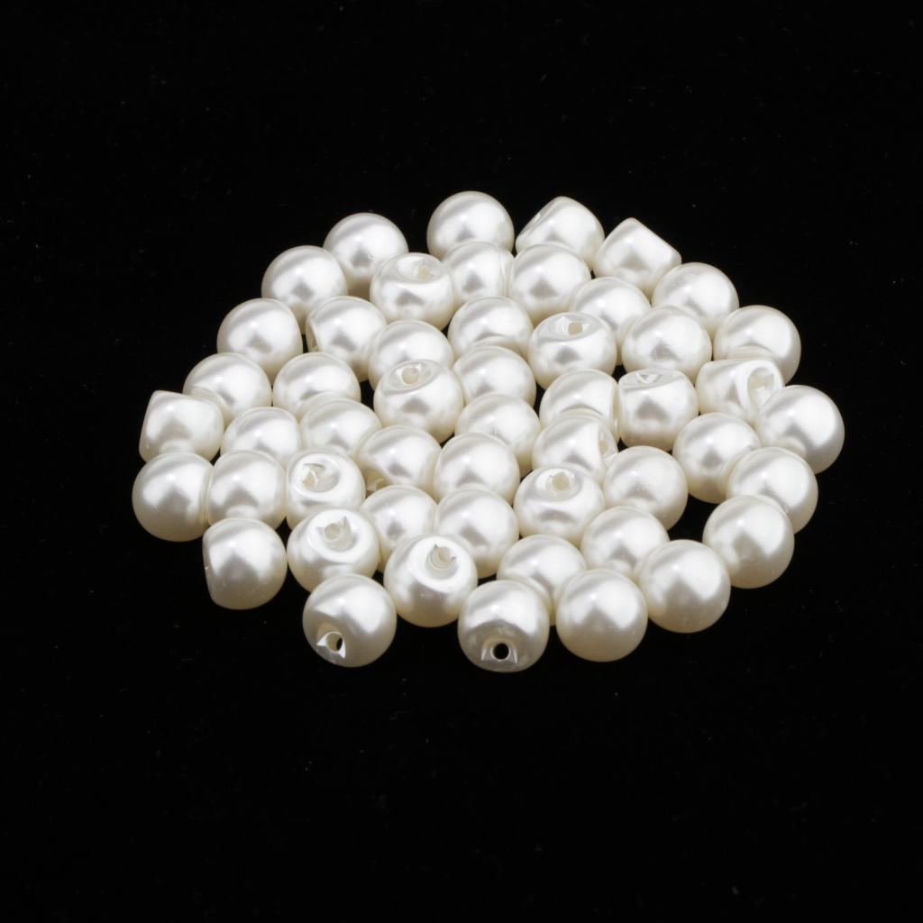 100pcs White Faux Pearl Button Sew on Skrit Garment Hat Wedding Dress Decor