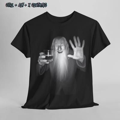 Divertente Maglietta Happy Drinking di Gandalf, T-Shirt Il Signore degli Anelli per Uomo e Donna,