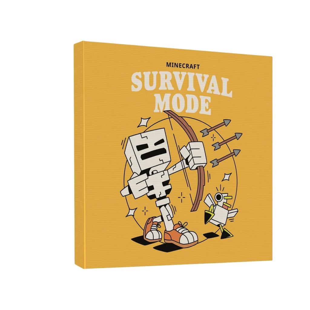 Minecraft Überlebensmodus Gerahmter Leinwanddruck