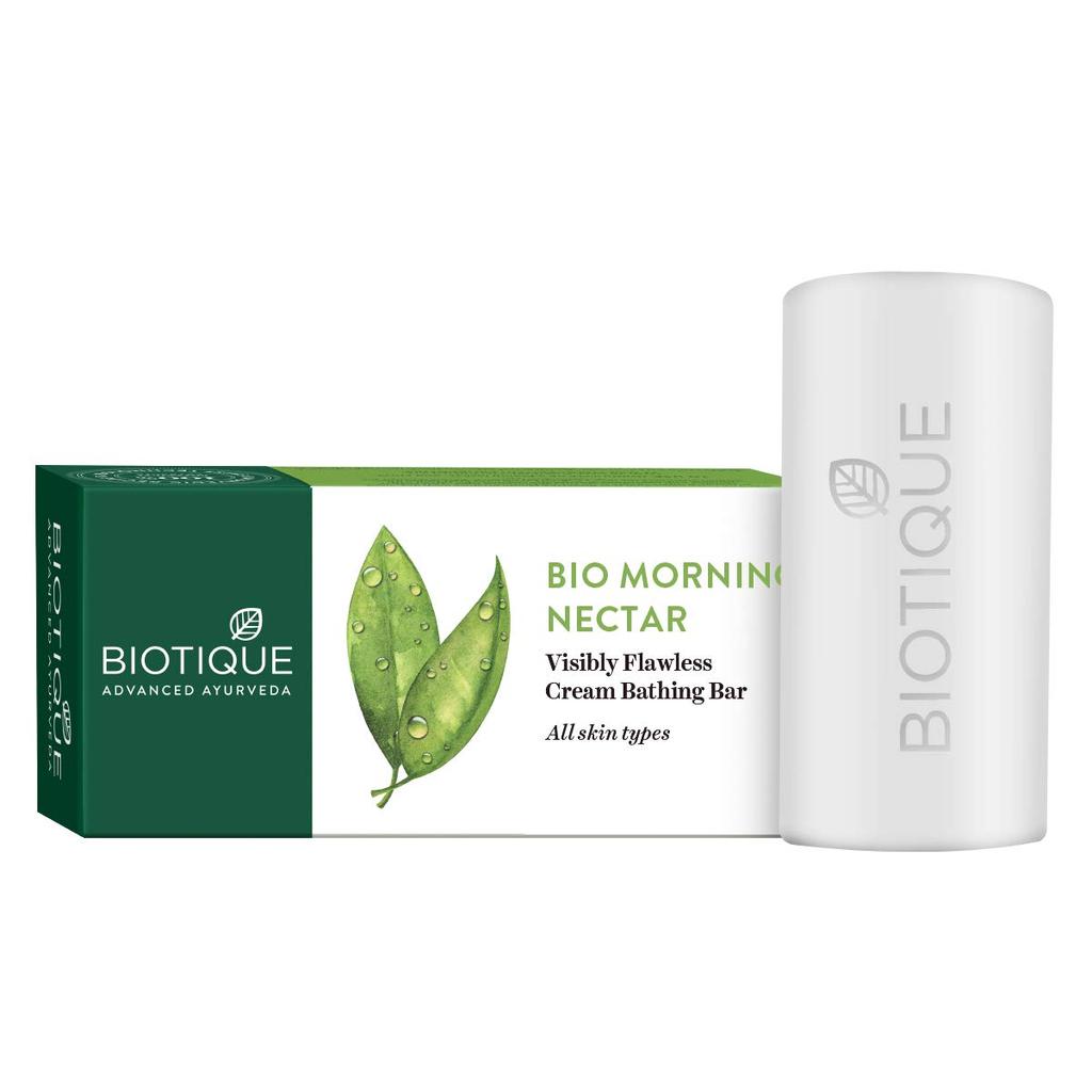 Biotique Morning Nectar Moisturizing Cream Bar With Almond Coconut Turmeric For Nourishing Glowing Skin 150g