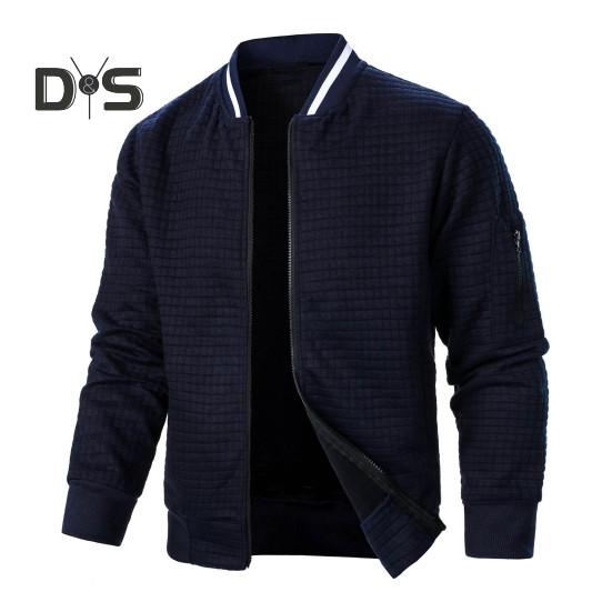 Herren Sweatshirt Mantel Stehkragen Langarm Patchwork Farbe Reißverschluss Knopfleiste Jacke Mantel mit Taschen Elastischer Saum Sport Outwear